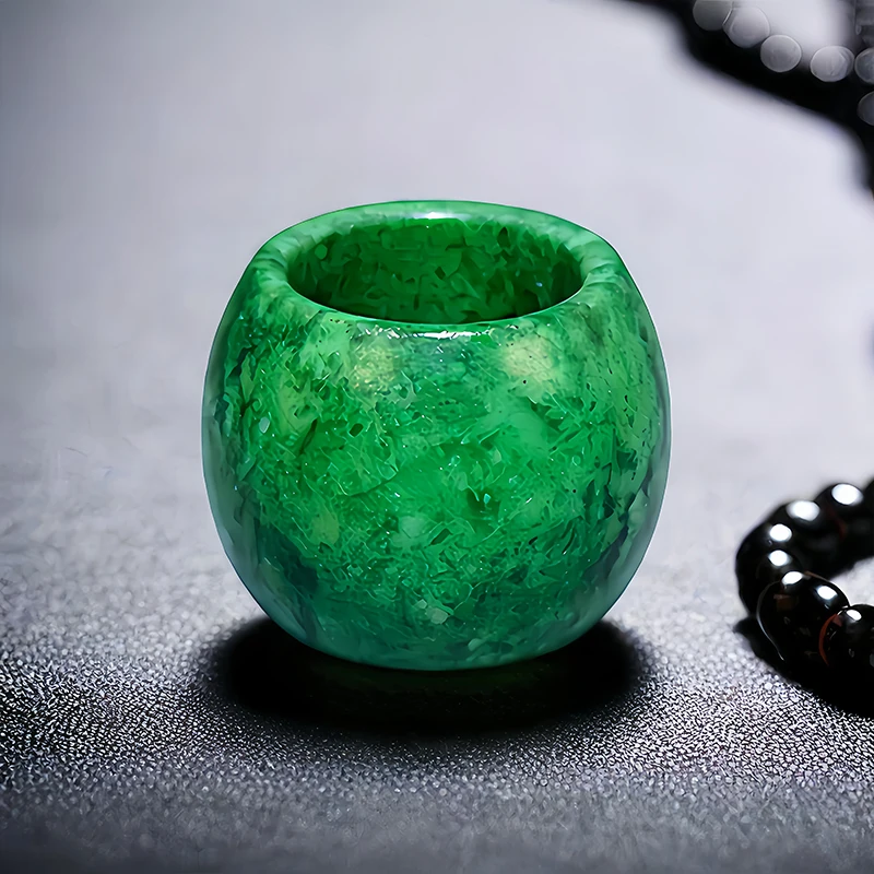 Wedding Zone - 22mm Green Real Jade Rings for