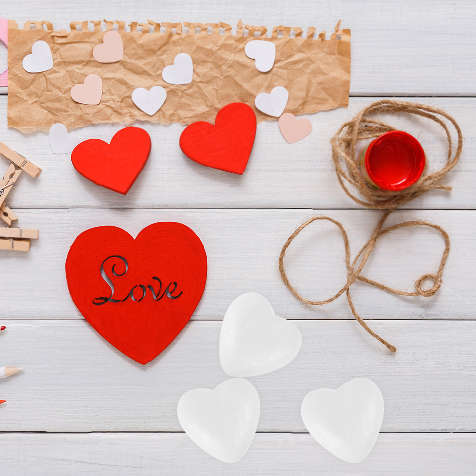 Wedding Supply Decor - 50Pcs Heart Shaped Foam Decoration Blank