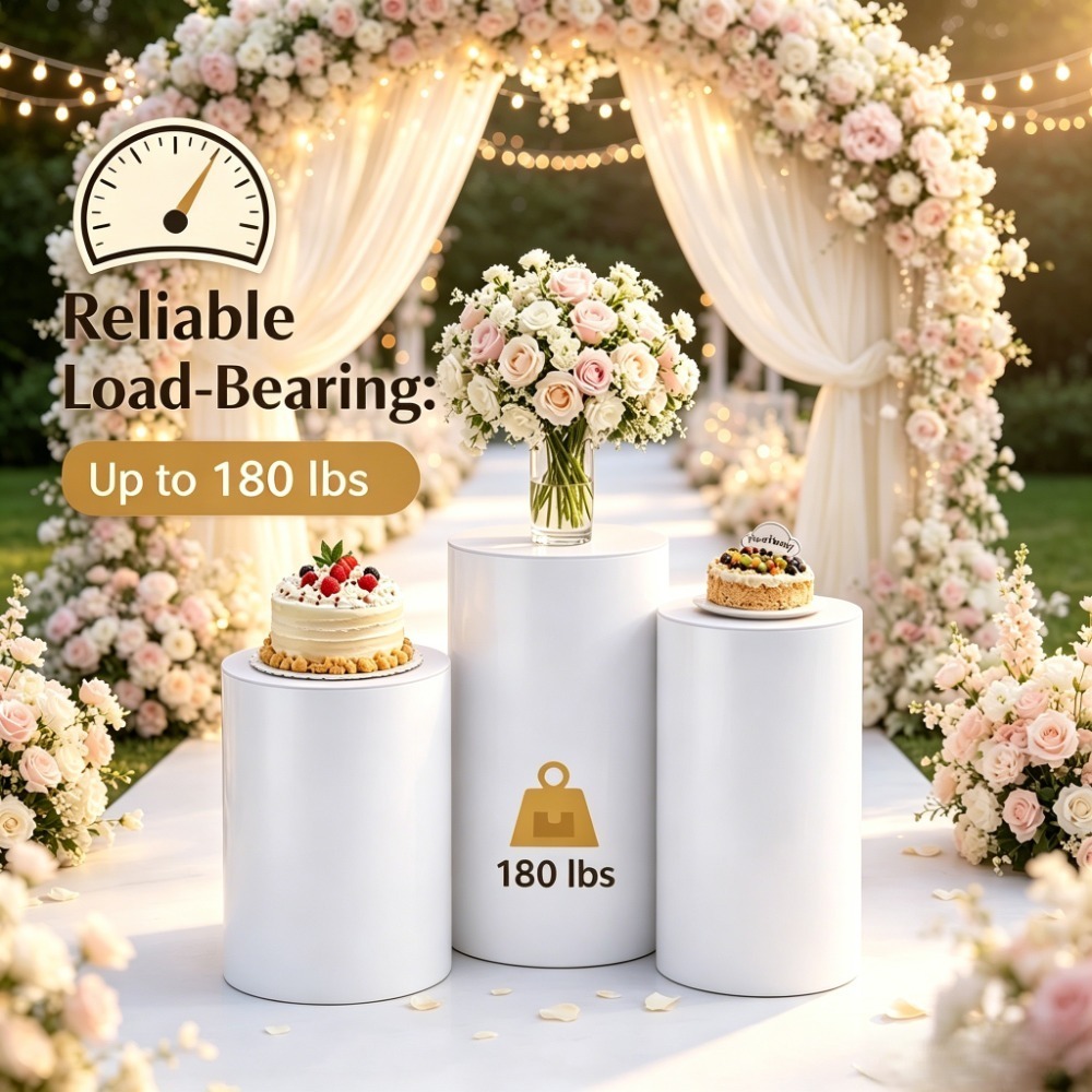 3/5Pcs White Cylinder Pedestal - đánh giá và giá Wedding Support