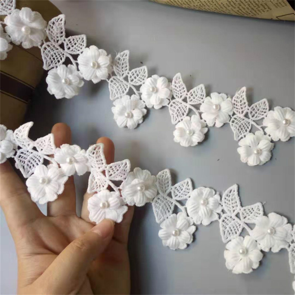 2 Yard 6cm White Flower Embroi - đánh giá và giá Wedding Water Supply
