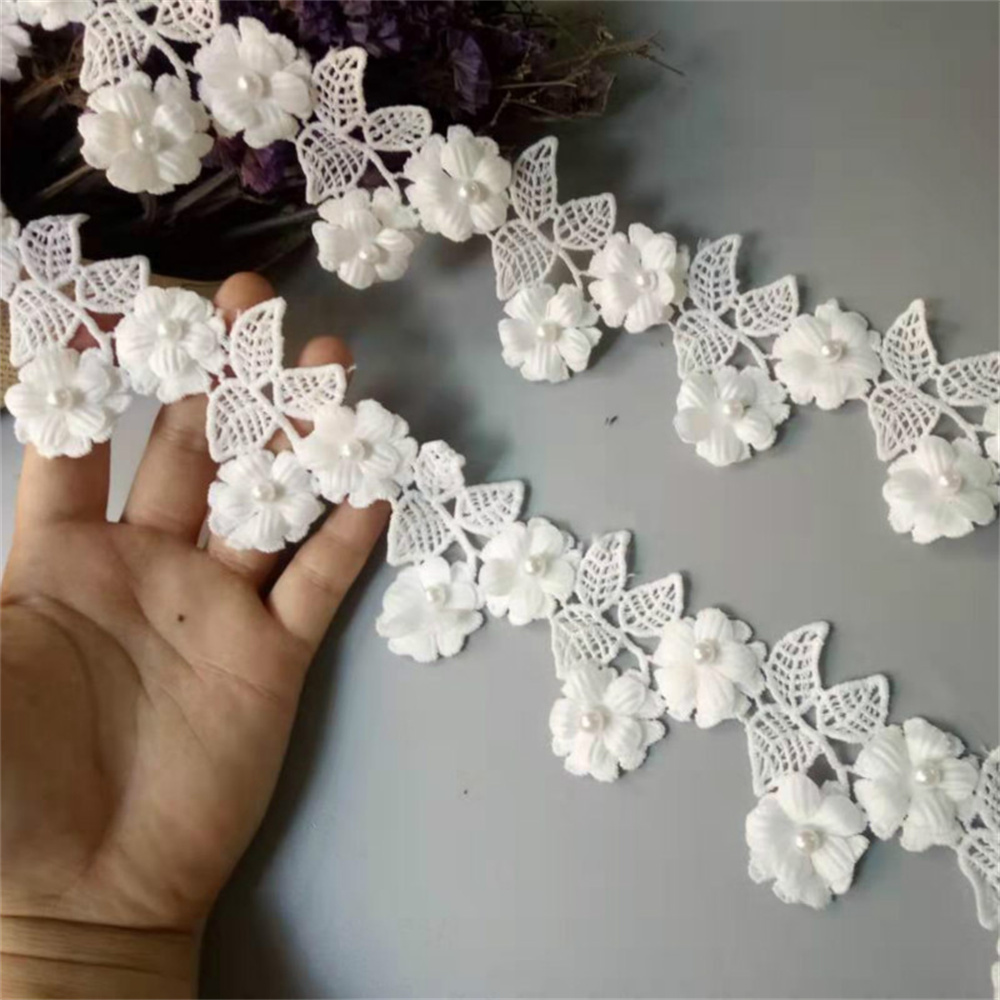 2 Yard 6cm White Flower Embroi - đánh giá và giá Wedding Water Supply