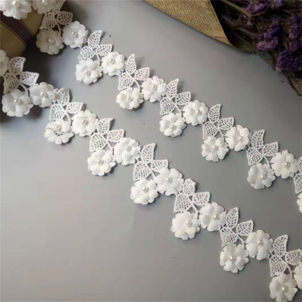 2 Yard 6cm White Flower Embroi - đánh giá và giá Wedding Water Supply