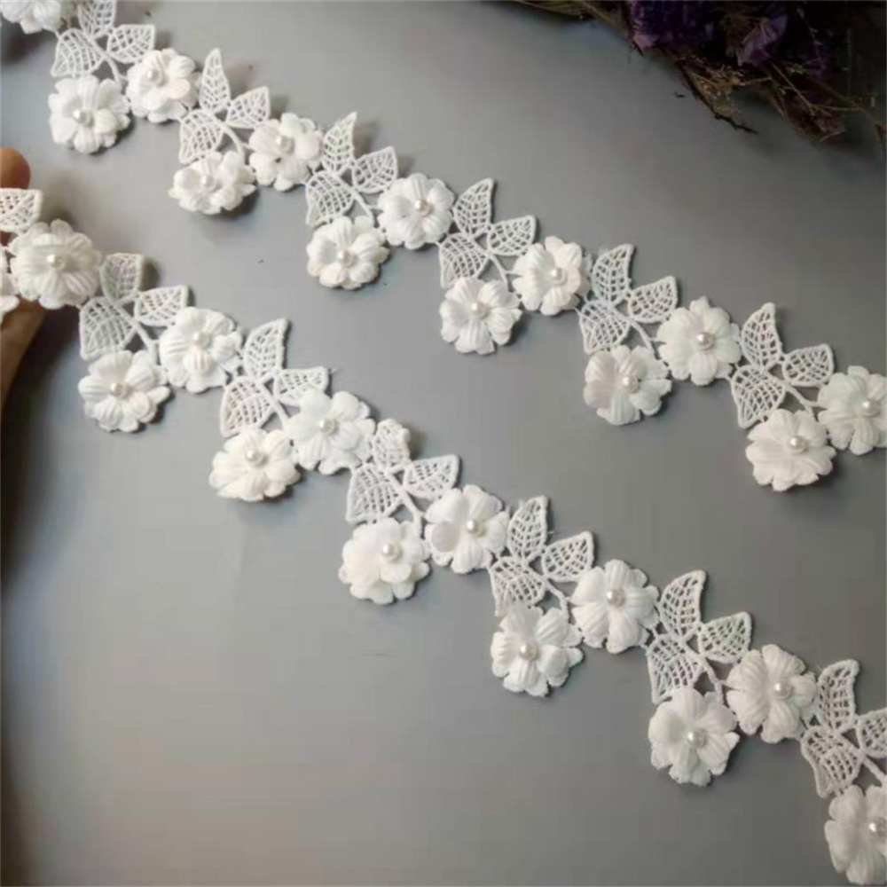 2 Yard 6cm White Flower Embroi - đánh giá và giá Wedding Water Supply
