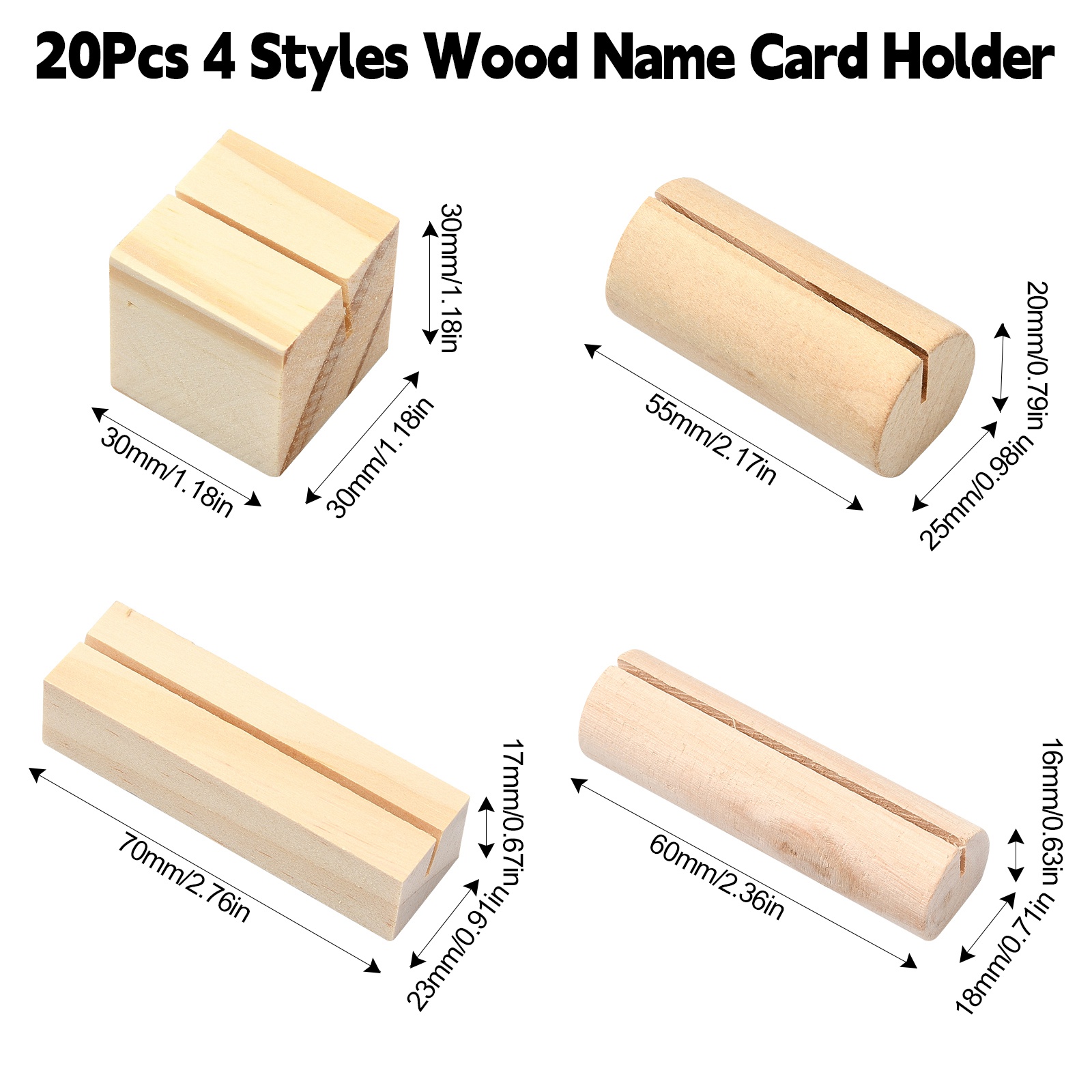 20Pcs 4 Styles Wooden Place Ca - đánh giá và giá Place Card Holder
